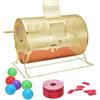 VEVOR Tamburo per gioco lotteria, Capienza 10000 biglietti o 300 palline, Serbatoio per gioco del bingo in metallo, Placcato in ottone, Maniglia girevole in legno, 376 x Ø 540 mm, Eventi Feste