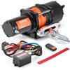 VEVOR Verricello Elettrico, Capacità di Tiro della Linea 2041 kg Verricello ATV/UTV 12 V CC Φ0,6 x 1188,7 cm 12 Trefoli in Corda Sintetica in Alluminio, Telecomando Senza Fili e Cablato, per UTV ATV