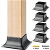 VEVOR Confezione da 4 Supporti per Pali in Legno 4'' x 4'' 102x102 mm, Base per Pali Interni 91,4x91,4 mm in Acciaio a Carbonio per Ancoraggio Pali in Legno Ringhiere, Corrimano di Terrazze, Portici