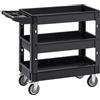 VEVOR Carrello di Servizio 103x43,5x85,7cm Carrello a Mano Multiuso 3 Ripiani Capacità Totale 249kg, Carrello a Portata Ruote Girevoli 360° 2 Ruote con Freni, Carrello Portaoggetti da Garage Giardino