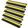VEVOR Passacavo TPU TPR per Protezione dei Cavi Tubi a Pavimento 2 Canali 5 pz 3,05 x 2,79 cm, Rampa Passacavo Modulare a Pavimento per Cavi Impermeabile Carico Max. 10000kg, Rampa Stradale 2 Canali 91,8x25x4.3 cm