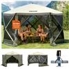 VEVOR Gazebo Pop-Up, Tenda con Schermo Pop-Up, Baldacchino su 6 Lati, Riparo da Sole 6 Panni Antivento Rimovibili Finestre in Rete, con Zanzariera Schermo a Montaggio Rapido 3,66 x 3,66 m Verde