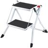 VEVOR Sgabello 2 Gradini Portatile Capacità max. 150 kg, Scaletta Pieghevole in Acciaio 3 Altezza Regolabile, Sgabello Portatile per Casa, Scaletta Antiscivolo per Ufficio Cucina Bagni Camere da Letto