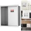 VEVOR Nicchia da Incasso per Bagno 33,02x33,02 cm, Nicchia Doccia a Parete Doppio Ripiano in Acciaio Inox 304 Sigillato, Nicchia da Incasso da Muro in Acciaio Inox per Riporre Sapone Doccia, Argento