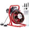 VEVOR Sbloccatubi Elettrico 12m x 1,27cm Macchina per Pulizia Tubi Alimentazione Manuale 250W Scovolino con 4 Taglierine, Azionamento ad Aria a Pedale per Tubi da 5-10cm, Macchina Pulizia Tubi