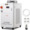VEVOR Refrigeratore d'acqua industriale, CW-6000, sistema di raffreddamento 1500 W con compressore, capacità del serbatoio dell'acqua da 15 litri, portata di 65L/min, per macchina incisione laser