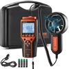 VEVOR Anemometro Portatile da -10-60℃ Misuratore di Velocità del Vento Anemometro Digitale con Valigetta, Misuratore di Velocità del Vento con Display Retroilluminato LED Portatile, Anemometro Vento