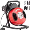 VEVOR Sturatubi Elettrico 12m x 1,27cm Macchina per Pulizia Tubi Alimentazione Manuale Pulitore per Tubi di Scarico con 4 Taglienti, Sturatubi Azionamento ad Aria a Pedale per Tubi da 5-10 cm