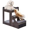VEVOR Letto a Castello per Animali Domestici con Scale Rimovibili, Trespolo per Finestra per Cani/Gatti con Contenitore, Divano Letto per Cani a Più Livelli di Piccola Taglia, Uso Interno, Grigio