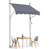 VEVOR Tenda da Terra Retrattile 150 x 120 cm Tenda Manuale con Manovella Grigio