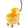 VEVOR Secchio per Mocio con Strizzatore 38,54 dm3 Secchio per Mop Commerciale con Strizzatore a Pressione Laterale, Secchio per Mop a Pressione Laterale, Strizzatore Combinato su Ruote, per Pulire