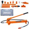 VEVOR Martinetto Idraulico 12T, Pressa Idraulica Portatile Carrozzeria Corsa 132mm, con Tubo Olio da 1,4 m e Custodia, per Riparazione Telaio Auto Costruzione Auto, Martinetto Idraulico Cilindro