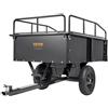 VEVOR Carrello Rimorchio per Carichi Pesanti in Acciaio, Cassone di Trasporto da Giardino con Lati Rimovibili Portata max. 340kg ca. Carrello per Trattore Tosaerba con Ruote per Trasporto da Giardino