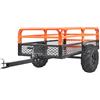VEVOR Carrello Rimorchio per Carichi Pesanti in Acciaio, Cassone di Trasporto da Giardino con Lati Rimovibili Portata max. 680kg ca. Carrello per Trattore Tosaerba con Ruote per Trasporto da Giardino