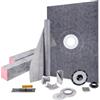 VEVOR Kit per Cordolo Doccia 96,5 x 152,4 cm Rivestimento per Cordolo Doccia a Tenuta Stagna, con Flangia di Collegamento Centrale 10 cm Griglia in Acciaio Inossidabile 10 cm per La Vasca da Bagno