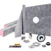 VEVOR Kit per Cordolo Doccia 1219,2 x 1219,2 mm Rivestimento per Cordolo Doccia a Tenuta Stagna, con Flangia di Collegamento Centrale 10 cm Griglia in Acciaio Inossidabile 10 cm per La Vasca da Bagno