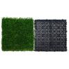 VEVOR Erba Artificiale Set di 18 Piastrelle a Incastro Sintetiche per Esterno Interno 310 x 310mm, Tappeto d'Erba Finta Artificiale Autodrenante 40mm per Giardino, Parco Giochi, Decorazione Domestica