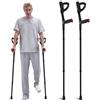VEVOR Stampelle Pieghevoli da Avambraccio per Adulti, Stampelle con Altezza Regolabile 10 Livelli, in Alluminio Leggere con Polsino Aperto per Chirurgia Lesioni alle Gambe Disabili, 1 Paio 158,7 kg