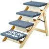 VEVOR Scale per Animali Domestici in Legno 4 Gradini Scala per Cani Pieghevole