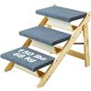 VEVOR Scale per Animali Domestici in Legno 3 Gradini Scala per Cani Pieghevole