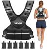 VEVOR Giacca con Pesi Regolabile 5 a 9,1 kg, Giacca con Pesi 6 Pacchi Pesi in Pellet di Ferro e Striscia Riflettente per Adulti Attrezzatura da Allenamento per Bodybuilding, Corsa, Jogging, Fitness