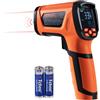 VEVOR Termometro a Infrarossi, Pistola Termica a Doppio Laser Senza Contatto da -40°C~1500°C, Pistola Termica Portatile a Infrarossi per Fusione/Cottura/Forno per Pizza/Motore (non per esseri umani)