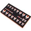 VEVOR Set chiavi a zampa di gallina, attacco 1 cm, Set chiavi a zampa di gallina 20 pezzi 2 barre di prolunga e organizer per attrezzi in EVA, SAE 3/8"-7/8" e metrico 10-22 mm, materiale 40CR
