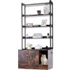 VEVOR Recinto per Lettiera per Gatti 850,1 x 490,2 x 1836,4 mm Mobiletto per Lettiera Nascosto 4 Ripiani Portaoggetti, Bagno per Gatti in Legno, Adatto alla Maggior Parte delle Lettiere, Marrone Scuro