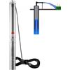 VEVOR Pompa Sommergibile per Pozzi Profondi, IP68 1100W 230 V 50 Hz, Massima Portata 7,1 m³/h Prevalenza 105 m, Cavo Elettrico 19,4 m, Pompa Acciaio Inox per Irrigazione Industriale Uso Domestico