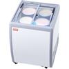 VEVOR Vetrina per Gelato Commerciale 665 x 715 x 890 mm Congelatore Mobile 158 L Vetrina per Gelateria con Piano Vetro, 2 Porte Scorrevoli in Vetro con Lucchetto, Ruote di Bloccaggio, Bianco