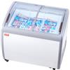 VEVOR Vetrina per Gelato Commerciale 990 x 705 x 875 mm Congelatore Mobile 264 L Vetrina per Gelateria con Piano Vetro, 3 Cestelli Metallici, 2 Porte Scorrevoli in Vetro, Ruote di Bloccaggio, Bianco
