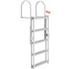 VEVOR Scaletta per Pontile Retrattile 5 Gradini, Portata 158 kg, Scaletta per Barca per Pontone Lega di Alluminio Altezza Regolabile 1700-2005 mm Scaletta Antiscivolo per Barca Piscina