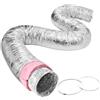 VEVOR Tubo Flessibile Coibentato 108x7620 mm Condotto di Sfiato Termoisolante in Alluminio PET con 2 Fascette Stringitubo Protezione a Tre Strati per Ventilazione, Riscaldamento, Raffreddamento, R-6.0