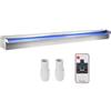 VEVOR Scarico a Cascata per Piscina 151x11,5x8 cm in Acciaio Inox con Striscia LED Colorata, Connettore per Tubo Flessibile, Telecomando, Resistente alla Corrosione per Laghetto, Giardino Esterno