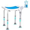 VEVOR Sedile per Doccia Antiscivolo Altezza Regolabile 360-490mm, Sgabello per Doccia Carico max. 158,8kg, Sedia per Doccia in Alluminio PE, Sgabello da Bagno Doccia Antiscivolo Portata 158,8kg Bianco