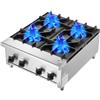 VEVOR Cucina a Gas Commerciale con 4 Fuochi, Piano Cottura a Gas Propano e Naturale, Piastra Riscaldante a Gas in Acciaio Inossidabile, Attrezzatura da Cucina Commerciale per Ristoranti, 28 KW