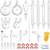 VEVOR Kit di distillazione da laboratorio, kit di apparecchi per la distillazione di oli essenziali da 1000 ml, set di attrezzature per vetreria da 32 pezzi