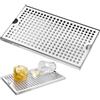 VEVOR Vassoio raccogligocce per spillatore colonna birra, vassoio raccogligocce in acciaio inox 304 con 4 cuscinetti in gomma antiscivolo e coperchio rimovibile