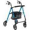 VEVOR Deambulatore per anziani disabili, Deambulatore pieghevole in alluminio leggero con sedile e maniglia regolabili, Deambulatore per mobilità all'aperto con ruote da 8" capacità 300 libbre