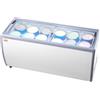 VEVOR Vetrina per Gelato Commerciale 1800 x 715 x 880 mm Vetrina per Gelato per Ristorante 567 L con Piano in Vetro, con 12 Grandi Contenitori, 2 Porte Scorrevoli in Vetro, Ruote di Bloccaggio, Bianco