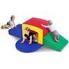 VEVOR Giochi da Arrampicata per Bambini al Coperto, Attrezzatura da Gioco Morbida per Arrampicata, Gattonare e Tunnel in 5 Pezzi, Giochi in Schiuma per Arrampicata, Labirinto di Tunnel per Bambini