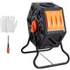 VEVOR Compostiera da Giardino Rotante 70 L Doppia Camera, Compostiera Girevole a 360° in PP Senza BPA Portata max. 20 kg per Compostaggio Rifiuti Organici di Cucina per Giardinaggio Cortile Esterno