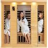 VEVOR Sauna a Infrarossi Lontani per 3-4 Persone, Cabina Sauna Domestica in Legno di Hemlock a Infrarossi a Basso EMF, 2580W, con Porta in Vetro Temperato, Bluetooth, Luci per Cromoterapia