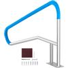 VEVOR Corrimano per Piscina 1379 x 925 x 100 mm Ringhiera per Piscina in Acciaio Inossidabile con Piastra di Base per Piscine Interne Esterne, Ringhiera di Sicurezza per Piscina con Copertura Maniglia