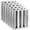 VEVOR Filtro per Cappa Commerciale, 393 x 493 x 45 mm, Filtro Deflettore per Cappa da Cucina in Acciaio Inox per Cappe di Scarico da Cucina con Classificazione Antigrasso, 3 Scanalature, 6 Pezzi