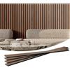 VEVOR Pannelli Acustici a Doghe in Legno 2400 x 200 mm Pannelli da Parete in Legno MDF con Accenti per Pareti Interne, Pannelli da Parete in Finto Legno, Decorazioni Eleganti, Riduzione Rumore, Noce