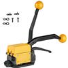 VEVOR Tendireggia in acciaio per larghezza 1,27-1,9 cm, 3 in 1 (tenditore, piegatore, taglierino) Reggiatrice manuale per imballaggio di nastri Macchina per reggiatura in metallo e acciaio per reggia