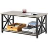 VEVOR Tavolino da Caffè Rettangolare in Stile Rustico 1000 mm Tavolo da Cocktail in Legno Rustico con Ripiano Aperto, Capacità 90,7 kg per Soggiorno Camera da Letto Appartamento Studio, Marrone e Nero