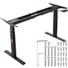 VEVOR Telaio per Scrivania in Piedi Doppio Motore, Altezza Regolabile 65-129 cm Lunghezza 110-178 cm Gambe per Scrivania Elettriche per Computer, per Ufficio a Casa 3 Posizioni Solo Telaio, Nero