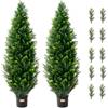 VEVOR Albero Topiario di Cedro Artificiale, Alto 121,9 cm Realistiche Piante in Vaso di Pino con Foglie Extra, Set Verde Artificiale Protetto dai Raggi UV per Domestica di Interni Esterni (2 Pezzi)